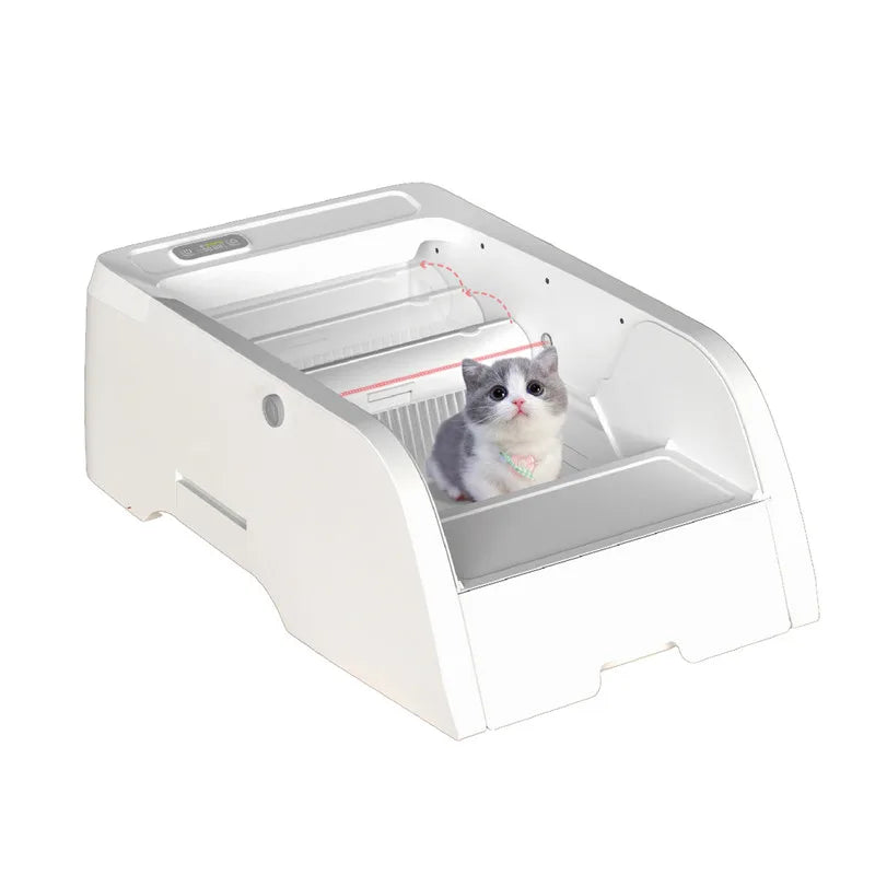 Automatic Cat Litter Box Self Cleaning Auto Plastic Bin Smart APP Control Odor Eliminator No Smell Litter Tray Safe for Pet